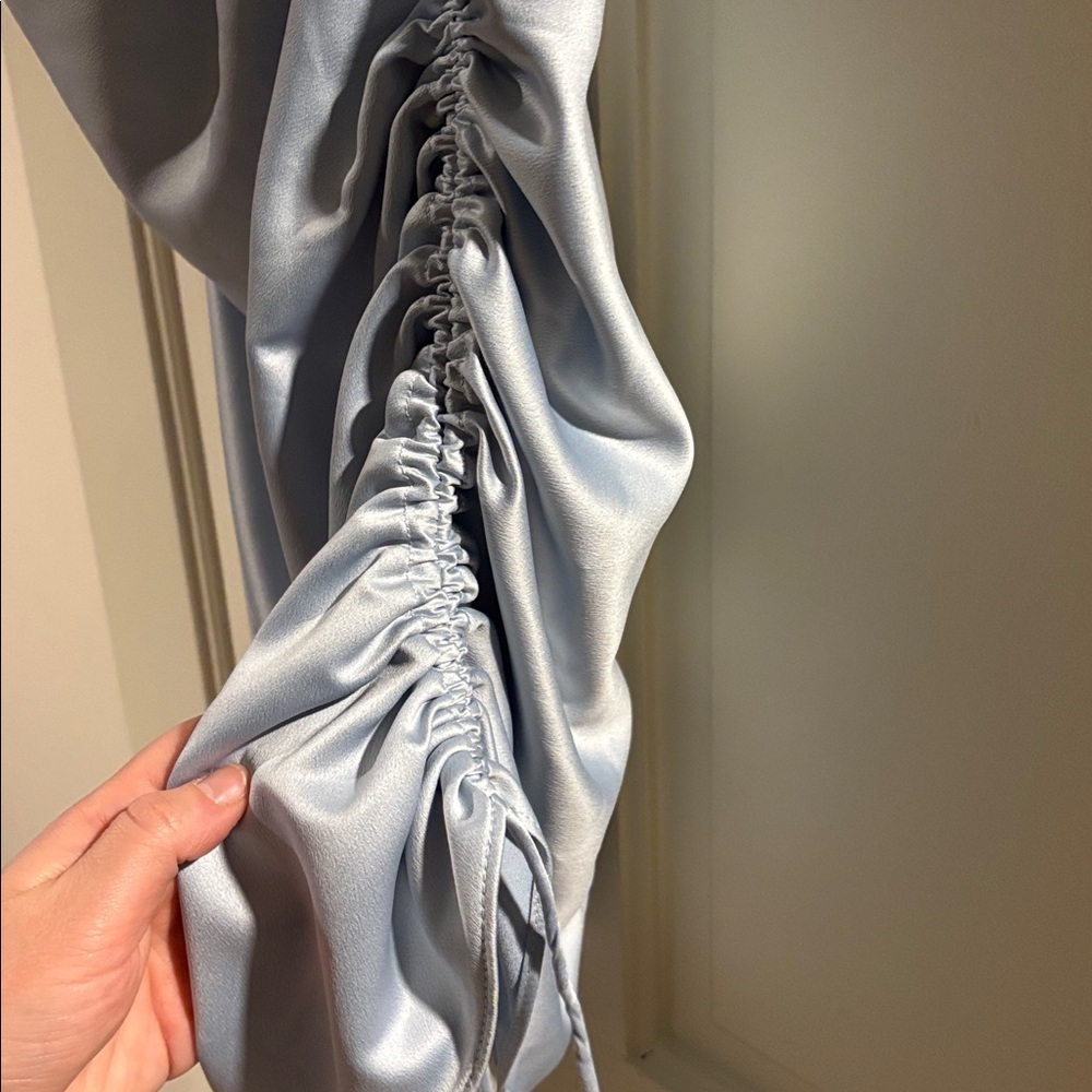 Topshop ruched side strappy satin mini dress - Picture 5 of 9
